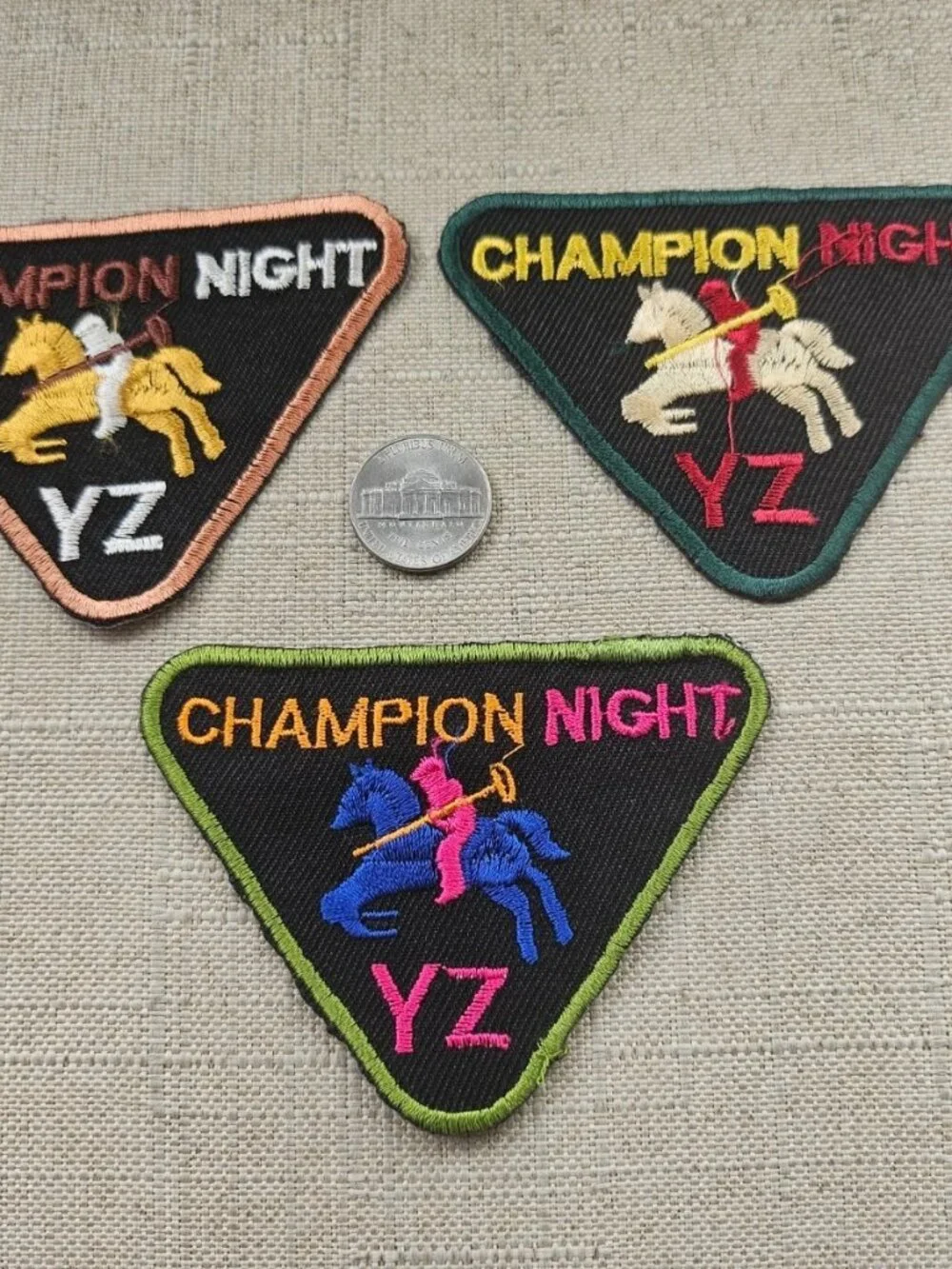 Lot of 3 Iron on Patches for Jackets Clothes Craft Embroidery Champion Night NEW - Picture 6 of 12